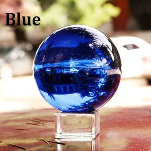 40mm Kleurrijke Crystal Ball Met Base Glas Magic Sphere Globe Fotografie Decoratie Bal Decoratie