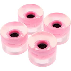 4 Stuks 60 Mm Light Up Flash Skateboard Longboard Wielen 78A Met Lager Core Glow Skate Board Accessoires Roze