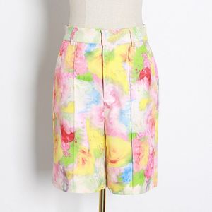 Twotwinstyle Print Hit Kleur Casual Shorts Voor Vrouwen Hoge Taille Rits Button Korte Broek Vrouwelijke Zomer Kleding