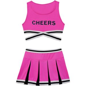 Tiaobug Zomer Kids Meisjes Cheerleading Uniform Mouwloze Proost Print Vest En Geplooide Rok Set Dansvoorstelling Kostuums
