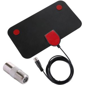 TV Antenne F-hoofd met TV adapter Platte Indoor HD Signaal Versterker Digitale HDTV 50 Miles Range VHF UHF antenne ontvanger