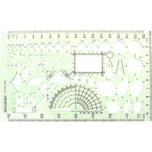 Plastic Liniaal Rechthoek Cirkel Vorm Geometrische Tekening Sjabloon Heerser Student Briefpapier School Accessoires