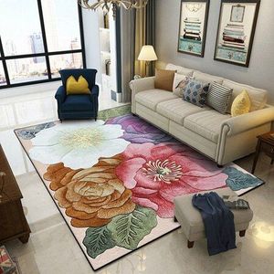 Kleurrijke 3D Bloemen Gedrukt Woonkamer Grote Karpetten Sofa Salontafel Balkon Vloermat Slaapkamer Bed Antislip tapijten