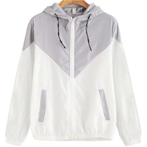 Vrouwen Hooded Hoodies Vrouwelijke Rits Zakken Casual Lange Mouwen Hoodies Herfst Lady Patchwork Sport Hoodies Femme