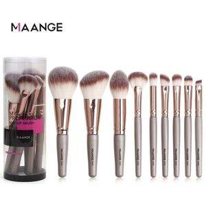 Maang 9 Stk/set Make-Up Kwasten Set Met Ronde Vat 4 Kleuren Vrouwen Foundation Oogschaduw Blush Concealer Borstels kit