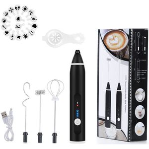 Usb Oplaadbare Blender Melkopschuimer 3 Snelheden Elektrische Rvs Handheld Mini Blender Drink Mixer Voor Melk Eieren