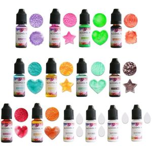14 Kleuren 10Ml Art Inkt Alcohol Hars Pigment Kit Vloeibare Hars Kleurstof Dye Inkt Diffusie Uv Epoxyhars Sieraden maken