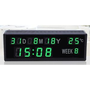 Aluminium led elektronische digitale kalender klok Moderne minimalistische klok grote lettertype slaapkamer klok Desktop thermometer klok