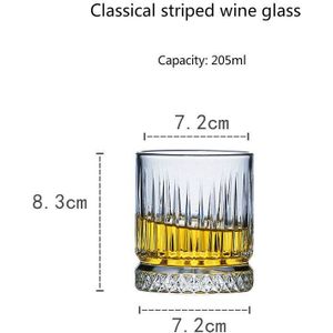 200-500Ml Strepen Vintage Whisky Wijnglas Klassieke Cocktail Bar Familie Wijn Tumbler Diamant Bodem Vodka Smoothie cup