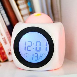 Led Projectie Klok Led Digitale Display Wekker Praten Voice Prompt Thermometer Snooze Functie Beste Cadeau Voor Kinderen