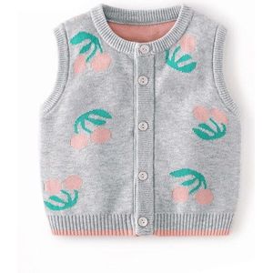 Meisjes Vest Cartoon Fruit Print Mouwloze Gebreide Trui Kinderen Kleding Pasgeboren Baby Kids Vest Herfst Jongens Jas Vest