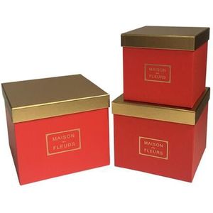 3 Stks/set Goud Kleur Cover Vierkante Bloem Verpakking Doos Kerst Thanksgiving Box, valentines Dag Geschenkdoos
