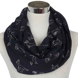 Winfox Grey Navy Bronzing Zilveren Hond Infinity Sjaals Ring Loop Voor Womens