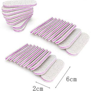 25 Stks/partij Mini Nagelvijlen 100/180 Manicure Buff Wegwerp Zagen Grey Schuren Pedicure Bestand Nagelvijl Nail Polijstmachine Blok Tool