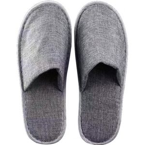 Tianmao 5 paar slippers, hotelslippers, badstofslippers, pantoffels met gesloten tenen, universele maat, 28,5 x 11 cm, koraalvlies, gastenpantoffels voor spa, feestgasten, hotel en reizen, grijs, Einheitsgröße