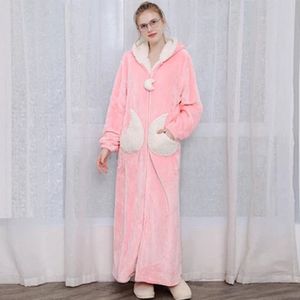 Nachtjapon Vrouwen Mannen Herfst En Winter Lange Dikke Koraal Fluwelen Badjas Liefhebbers Flanel Pyjama Sterren Maan Nachthemd