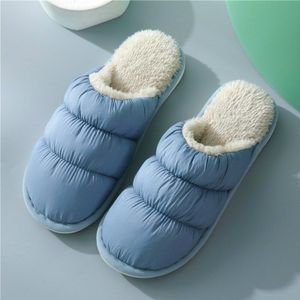 Mannelijke Winter Slipper Zachte Zolen Huishoudelijke Non-Slip Schoenen Effen Kleur Herfst Pluche Slipper Katoen Stof Indoor Warm Mannen schoenen