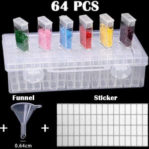 56/64 Grids Diamond Mozaïek Kraal Container Jar Accessoires Tool Diamant Borduurwerk Organizer Case Nail Art Stone Opbergdoos