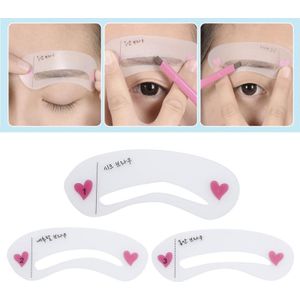 3 Stks/set Grooming Wenkbrauw Stencil Kit Beauty Herbruikbare Wenkbrauw Template Stencil Diy Makeup Tools Wenkbrauw Tekening Gids