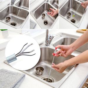 Hand Buigen Druk Riool Tang Prullenbak Riool Baggeren Afvoer Riool Baggeren Pijplijn Haak Handvat Haar Cleaning Tools