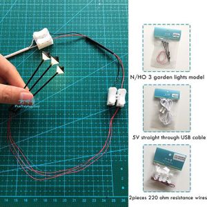3 Stuks Ho Schaal Modelspoor Lantaarnpaal Led Park Lantaarns Straat Lamp Maken Railroad N Model Yard Lamp Berichten/trein Layout