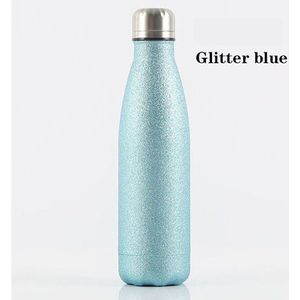 500Ml Glitter Rvs Water Fles Geïsoleerde Thermoskan Tumbler Dubbele Muur Thermocup Voor Sport