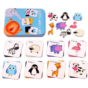 Baby 24 Pcs Card Jigsaw Cognitie Puzzel Vorm Matching Puzzel Cognitieve Leren Vroege Onderwijs Kaart Leren Speelgoed In Een Doos