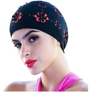 Vrouwen Retro Zomer Badmuts Bloem Bloemen Hollow Zwemmen Hat Black