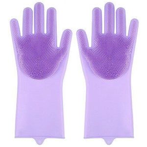 2Pcs Multifunctionele Silicone Cleaning Handschoenen Magic Siliconen Schotel Wassen Handschoenen Voor Keuken Huishoudelijke Siliconen Afwassen Handschoenen