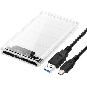 2.5 Inch Harde Schijf Case Type-C Naar Sata Usb 3.1 Gen 2 Hdd Ssd Mobiele Behuizing Doos 2tb 10Gbps USB3.1 Transparante Behuizing Case