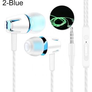 Sport 3.5Mm Nacht Run Lichtgevende Oortelefoon Gloeiende Rits Oordopje Lichtgevende Licht Hoofdtelefoon Stereo Bass In Ear Sport Headset Mic