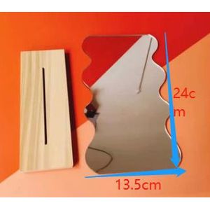 Make-Up Spiegel Ins Onregelmatige Acryl Decoratieve Spiegel Houten Base Cosmetische Beauty Tool De Maquillaje Koreaanse Stijl