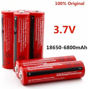 18650 Batterij 3.7V 6800Mah Oplaadbare Li-Ion Batterij Voor Led Zaklamp Zaklamp Batery Litio Batterij +