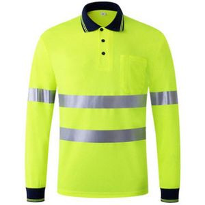 Hoge Zichtbaarheid Veiligheid Werkkleding Shirt Ademend Night Reflecterende T-shirt Veiligheid Polo Shirt Lange Mouw Werk Tops Droge Fit