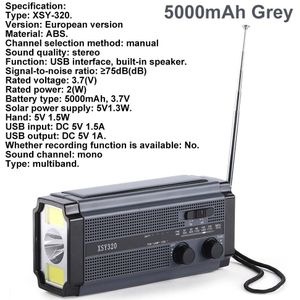 Solar Hand Crank Radio Am/Fm Emergency Radio Met Led Zaklamp 1200/2000/4000/5000Mah Power Bank Voor Mobiele Telefoon