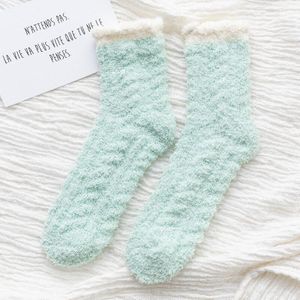 Vrouwen Voorraden Winter Coral Fleece Fluwelen Dikke Vloer Sokken Casual Indoor Jit Kleur Thermische Pluche Kous