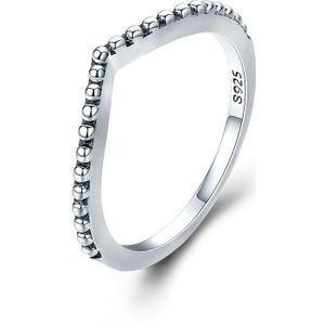 Wostu Authentieke 100% 925 Sterling Zilveren Kralen Wens Stapelbaar Vinger Ring Voor Vrouwen Brand Sieraden XCH7648