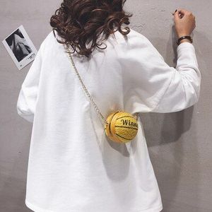 Mini Basketbal Vorm Schouder Chain Tas Voor Vrouwen Crossbody Bag Portemonnees En Handtassen Casual Kleine Dames Novel Bal Zak