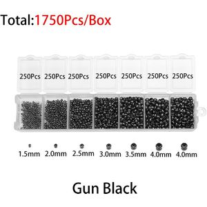 1750 Stks/doos Gemengde Kleur Bal Crimp Einde Kralen Oorbel Ketting Ketting Voor Diy Armband Sieraden Maken Kits Bevindingen Levert Sets