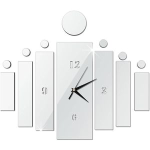 Grote Muur Horloges Modern Art Quartz Silent DIY Acryl Spiegel Cilinder Wandklok voor Home Decoratie 50x60 cm