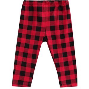 Kerst Baby Baby Meisje Jongen Broek Plaid Print Elastische Taille Rechte/Flare Broek Broek Bodems