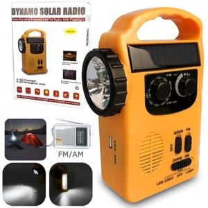 3 In 1 Emergency Charger Zaklamp Hand Crank Generator Wind Up Solar Dynamo Powered Fm/Am Radio Charger Led zaklamp