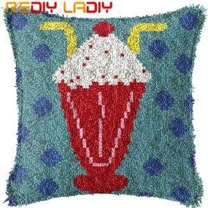 Klink Haak Kussen Droom Huis Kussensloop Pre-Gedrukt Kleur Canvas Acryl Garen Latched Haak Kussen Gehaakte Kussenhoes kits