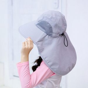 Outdoor Flap Cap Kinderen Lichtgewicht Opvouwbaar Verstelbare Zonnescherm Hals Cover Zonnehoed Sportkleding Accessoires Met Kinband