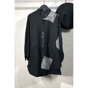 Owen Seak Mannen Casual Shirt Gothic Herenkleding Hip Hop Tops Tees Herfst Oversized Hoge Streetwear Lange Mouwen Zwart shirt
