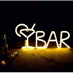 Batterij Aangedreven Bar Light Sign Led Neon Brief Nachtlampje Party Warm Wit Creatieve Neon Bar Led Light Sign Muur opknoping Licht