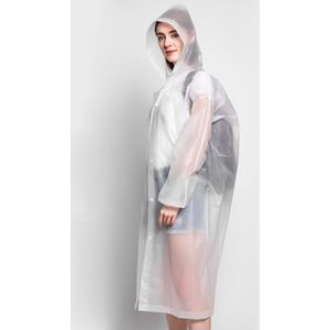 Mode Peva Vrouwen Man Regenjas Volwassen Duidelijke Transparante Camping Capuchon Regenkleding Pak Verdikte Waterdichte Poncho Jas