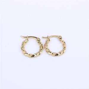 Goud Kleur Vier Maten Grote Oorbellen Ronde Cirkel Hoop Earring Voor Vrouwen Rvs Sieraden Trendy Hip Hop Rock HX35