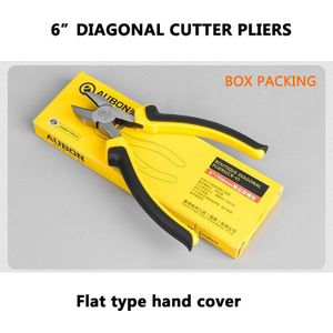 Kniptang Diagonale Cutter Ronde Kaak Micro Kralen Tangen Elektrische Draden Cutters 6 ""Cut Side Knipt Tang Met Hand cover