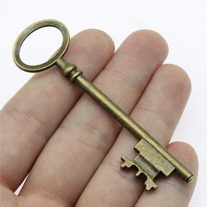 Wysiwyg 2 Stuks 79Mm 2 Kleuren Antieke Bronzen Decoratieve Sleutel Charm Key Charms Men&#39;s Key Bedels Voor Sieraden Maken
